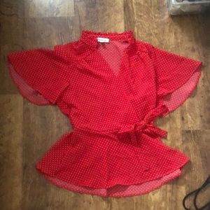 Red Flowy Top